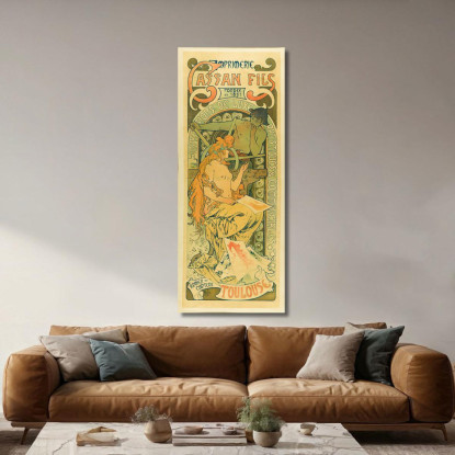 Tipografia Cassan Fils Fondata Nel 1851 Tolosa Alphonse Mucha amu53 quadro stampato su tela
