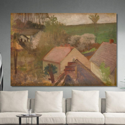 Paesaggio Di Campagna Con Case Jacek Malczewski jml18 quadro stampato su tela