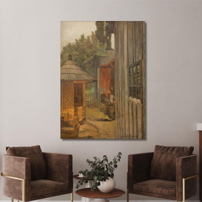 Cortile Jacek Malczewski jml19 quadro stampato su tela