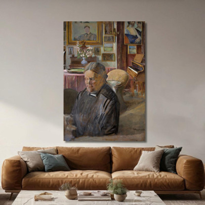 Helena La Sorella Dell'Artista In Casa Jacek Malczewski jml39 quadro stampato su tela