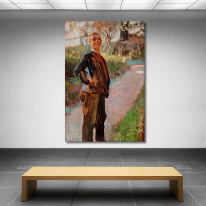 Paesaggio Con Il Figlio Dell'Artista Su Un Sentiero Jacek Malczewski jml54 quadro stampato su tela