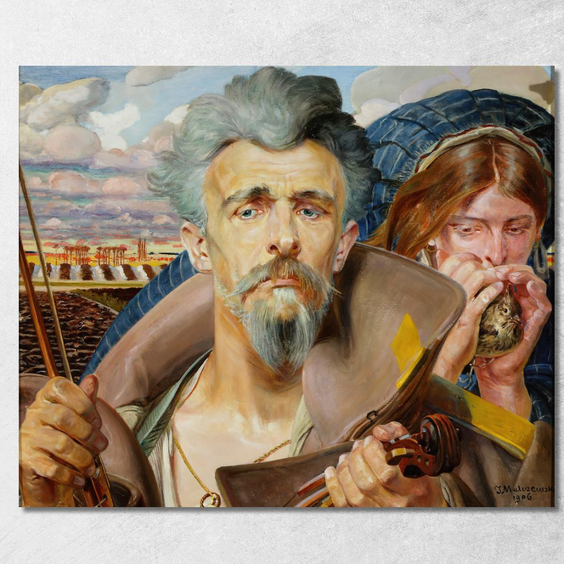 Sezione Centrale Musicale Del Trittico Jacek Malczewski jml59 quadro stampato su tela Sezione Centrale Musicale Del Trittico Jacek Malczewski jml59 quadro stampato su tela