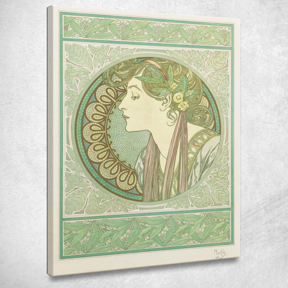 Alloro Alphonse Mucha amu66 quadro stampato su tela Alloro Alphonse Mucha amu66 quadro stampato su tela