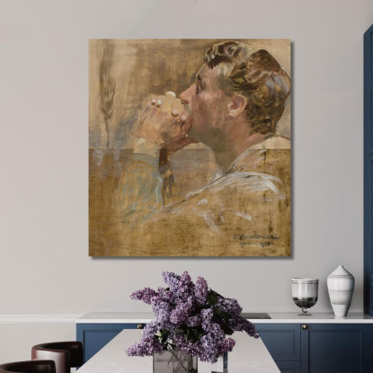 Uomo Che Prega Jacek Malczewski jml98 quadro stampato su tela