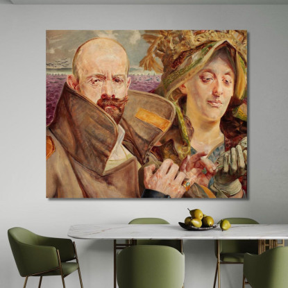 Primula Autoritratto Con Moglie Jacek Malczewski jml99 quadro stampato su tela
