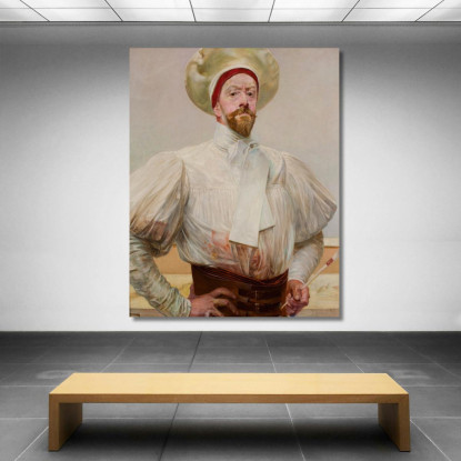 Autoritratto In Abito Bianco Jacek Malczewski jml109 quadro stampato su tela
