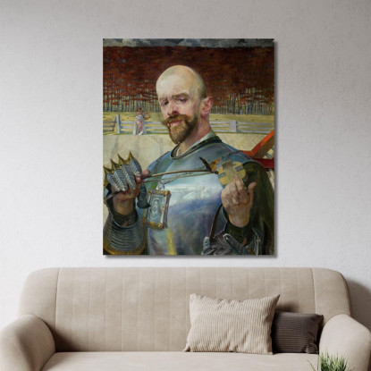 Autoritratto In Armatura Con Violini Jacek Malczewski jml110 quadro stampato su tela