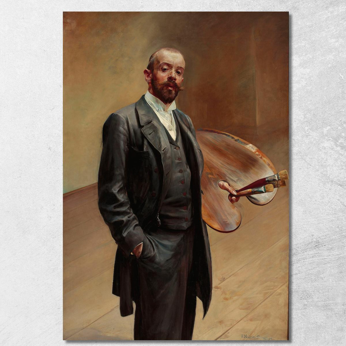 Autoritratto Con Tavolozza Jacek Malczewski jml114 quadro stampato su tela Autoritratto Con Tavolozza Jacek Malczewski jml114 quadro stampato su tela