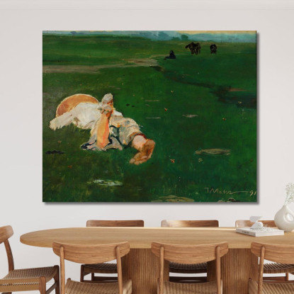 Pastorella In Un Prato Jacek Malczewski jml117 quadro stampato su tela