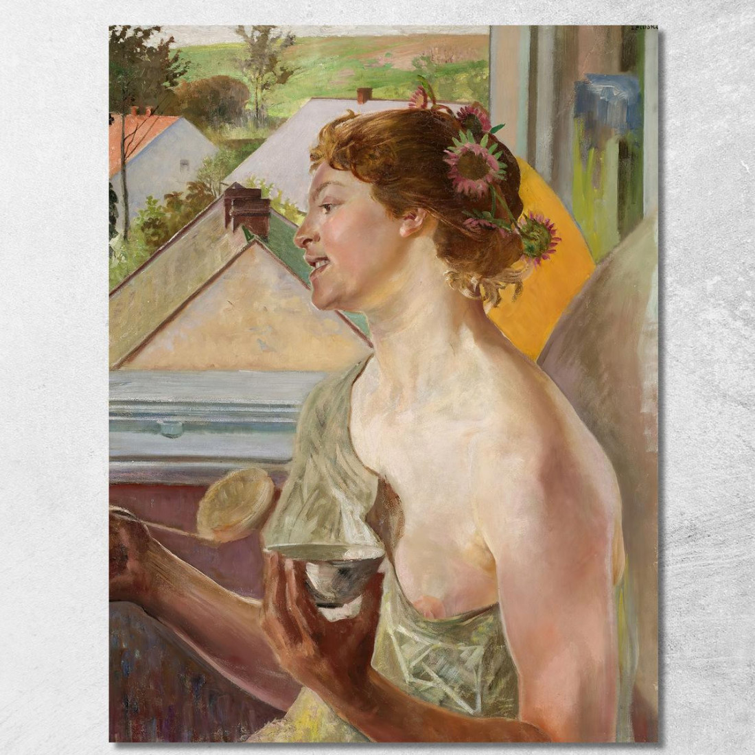 Bolle Di Sapone (Donna Con Tazza) Jacek Malczewski jml121 quadro stampato su tela Bolle Di Sapone (Donna Con Tazza) Jacek Malczewski jml121 quadro stampato su tela