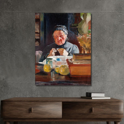 Schizzo Della Donna Al Tavolo Jacek Malczewski jml145 quadro stampato su tela