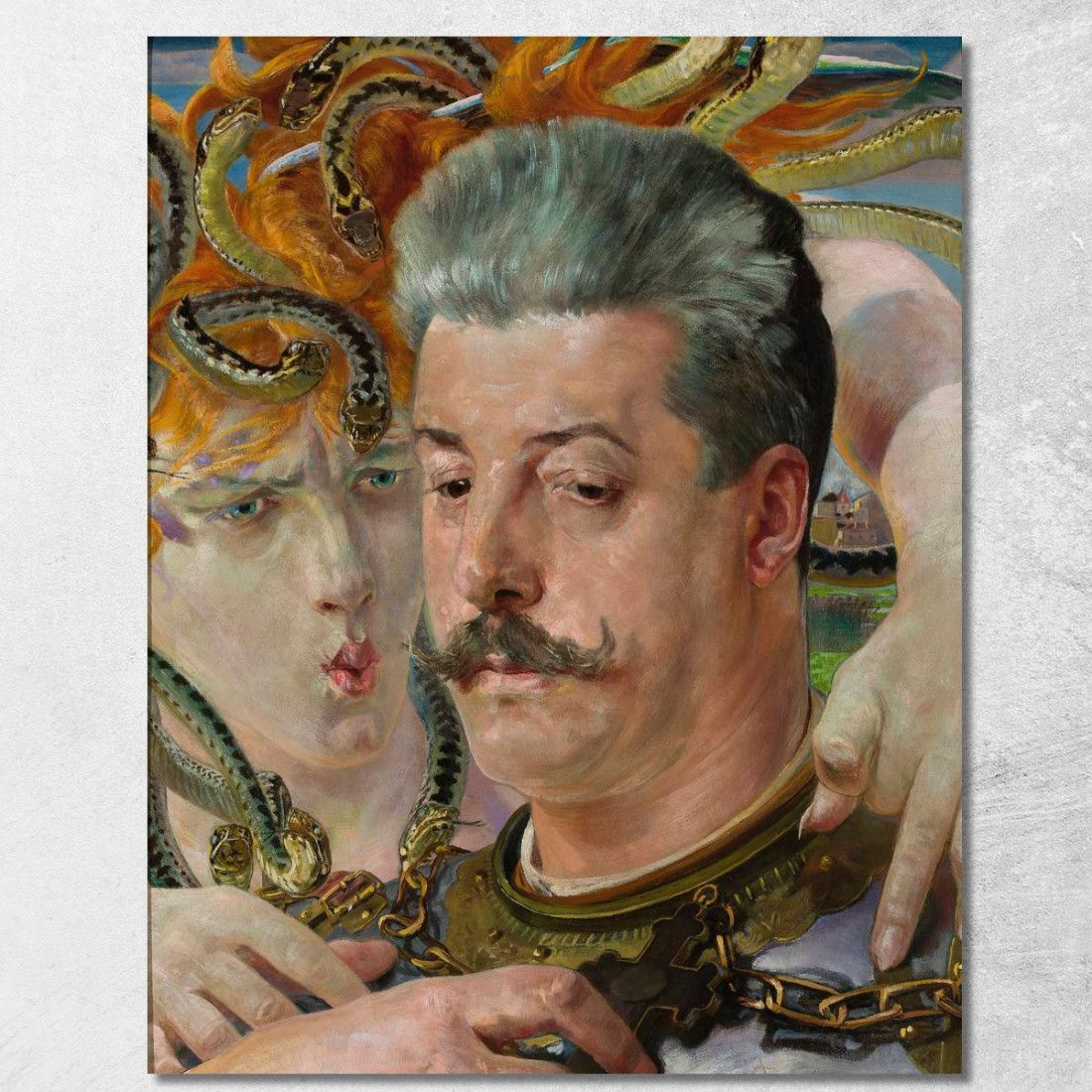Ritratto Di Tadeusz Blotnicki Con Medusa Jacek Malczewski jml166 quadro stampato su tela Ritratto Di Tadeusz Blotnicki Con Medusa Jacek Malczewski jml166 quadro stampato su tela