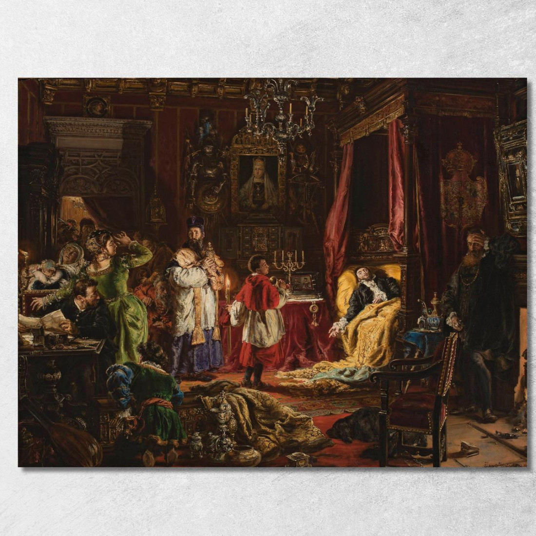 Morte Di Sigismondo Augusto A Knyszyn Nel 1572 Jan Matejko jmt9 quadro stampato su tela Morte Di Sigismondo Augusto A Knyszyn Nel 1572 Jan Matejko jmt9 quadro stampato su tela