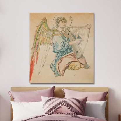Figura Di Un Angelo Che Suona Il Liuto Jan Matejko jmt11 quadro stampato su tela
