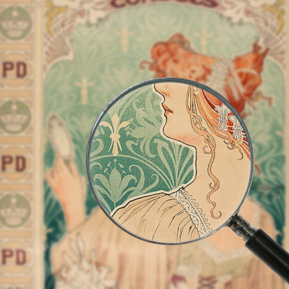 Fabbricazione Royale Di Corsetti Alphonse Mucha amu80 quadro stampato su tela
