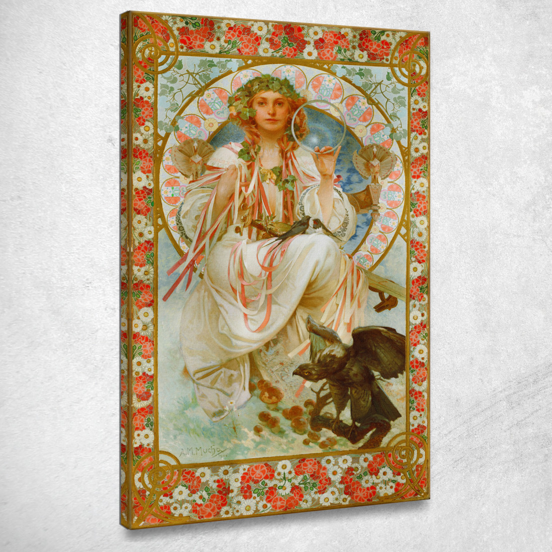 Ritratto Di Josephine Crane Alphonse Mucha amu83 quadro stampato su tela Ritratto Di Josephine Crane Alphonse Mucha amu83 quadro stampato su tela