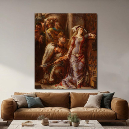 La Regina Jadwiga E Dymitr Di Goraj Jan Matejko jmt51 quadro stampato su tela