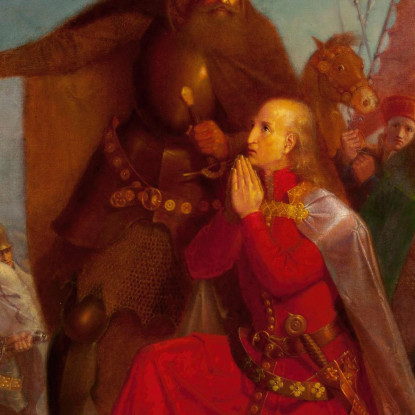 Wladyslaw Jagiello E Vytautas Pregano Prima Della Battaglia Di Grunwald Jan Matejko jmt69 quadro stampato su tela