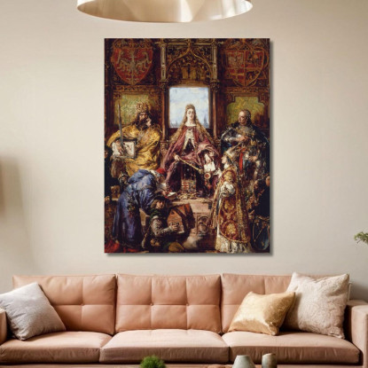 Fondazione Dell'Accademia 1361 1399 1400 D.C. Jan Matejko jmt75 quadro stampato su tela