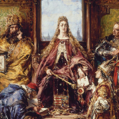 Fondazione Dell'Accademia 1361 1399 1400 D.C. Jan Matejko jmt75 quadro stampato su tela