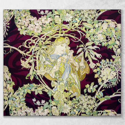 Femme À Marguerite O Donna Con Margherita Alphonse Mucha amu89 quadro stampato su tela