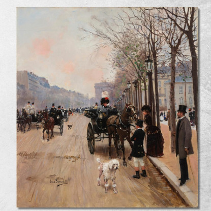 Champs Élysées Jean Béraud jbr10 quadro stampato su tela