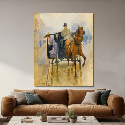 Giovane Donna Che Esce Da Una Cabina Jean Béraud jbr29 quadro stampato su tela