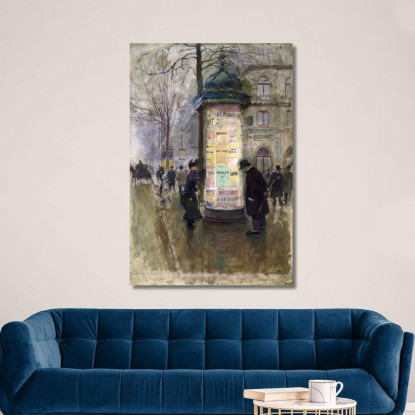 La Colonne Morris Jean Béraud jbr33 quadro stampato su tela