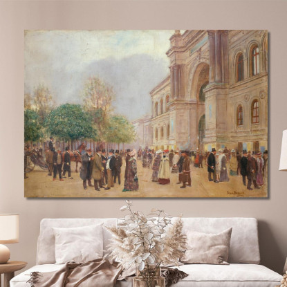 Uscita Dalla Mostra Al Palais De L'Industrie Jean Béraud jbr45 quadro stampato su tela