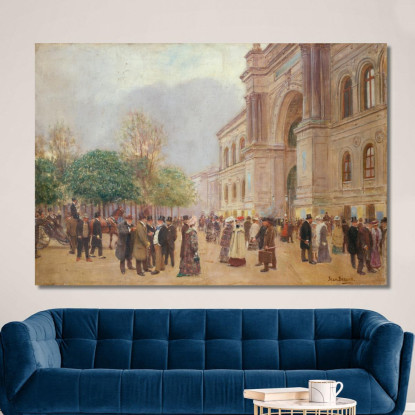 Uscita Dalla Mostra Al Palais De L'Industrie Jean Béraud jbr45 quadro stampato su tela
