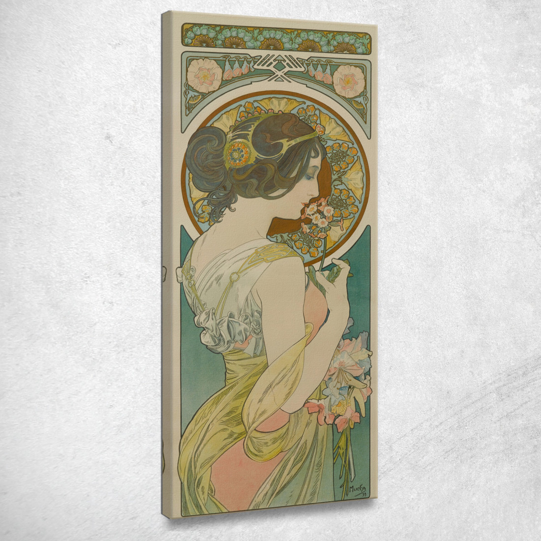 Primula Alphonse Mucha amu95 quadro stampato su tela Primula Alphonse Mucha amu95 quadro stampato su tela