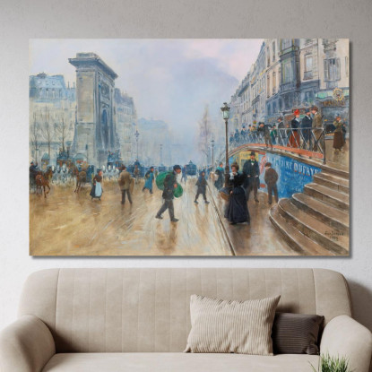 Boulevard Saint-Denis A Parigi Jean Béraud jbr53 quadro stampato su tela