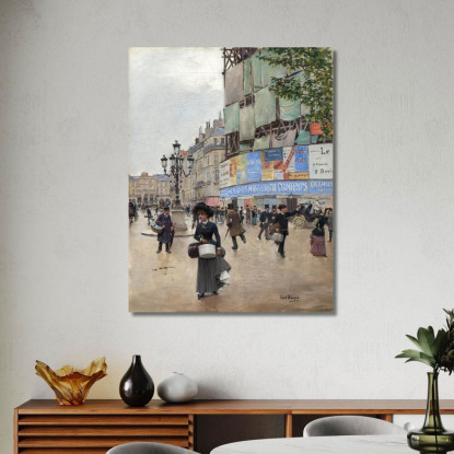 Parisrue Du Havre Jean Béraud jbr80 quadro stampato su tela