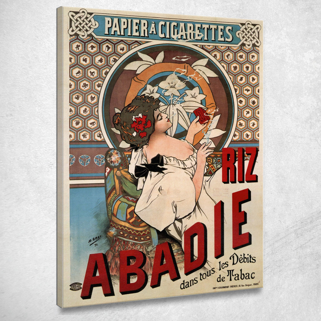 Riso Abadie Alphonse Mucha amu100 quadro stampato su tela Riso Abadie Alphonse Mucha amu100 quadro stampato su tela