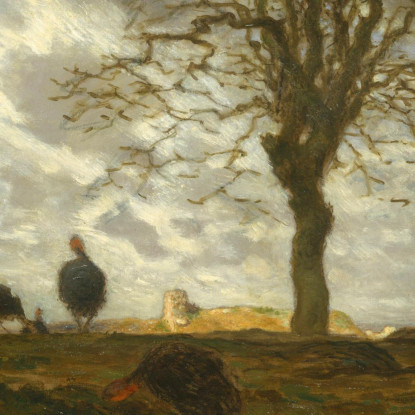 Paesaggio Autunnale Con Uno Stormo Di Tacchini Jean-François Millet jfm6 quadro stampato su tela