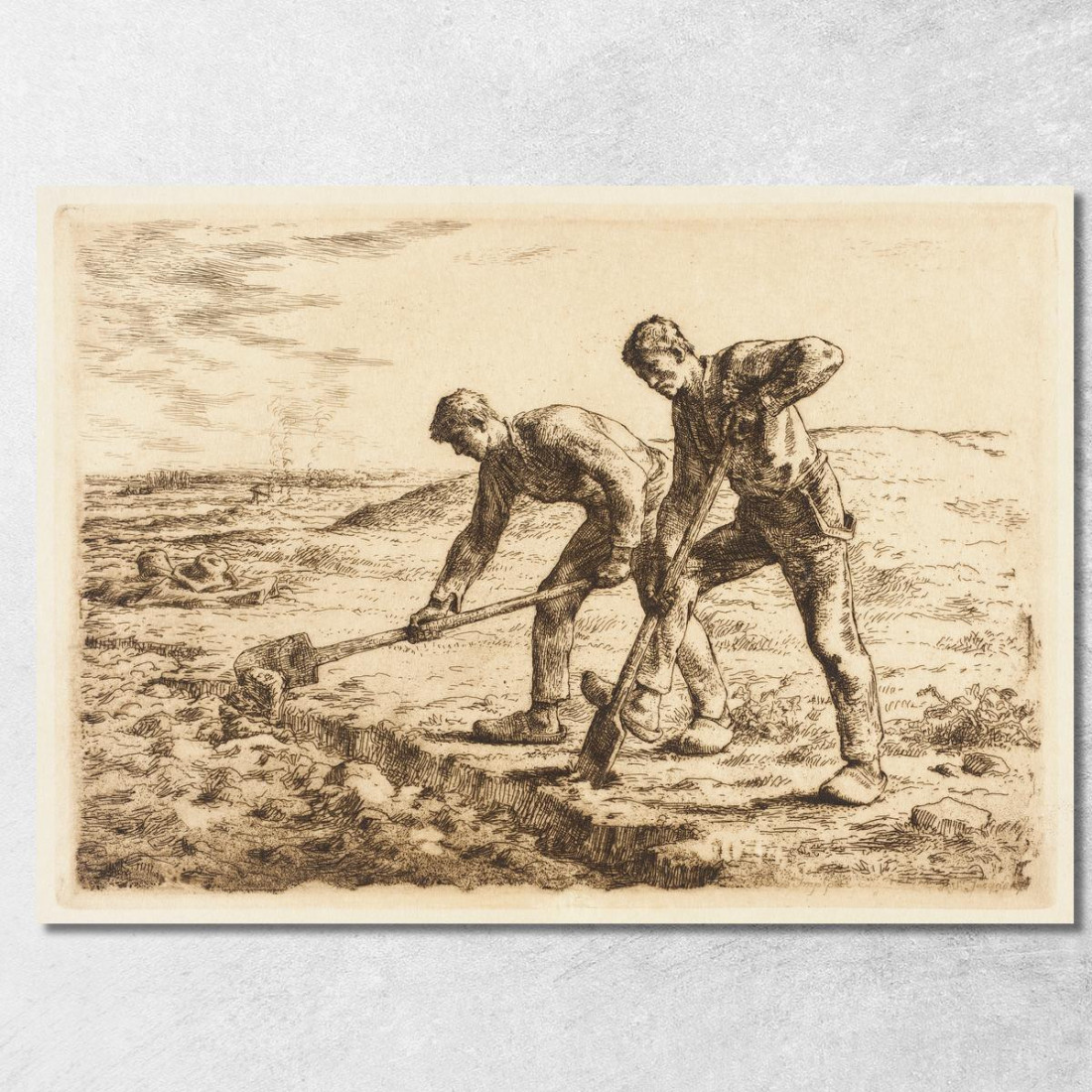 Gli Scavatori Jean-François Millet jfm32 quadro stampato su tela Gli Scavatori Jean-François Millet jfm32 quadro stampato su tela