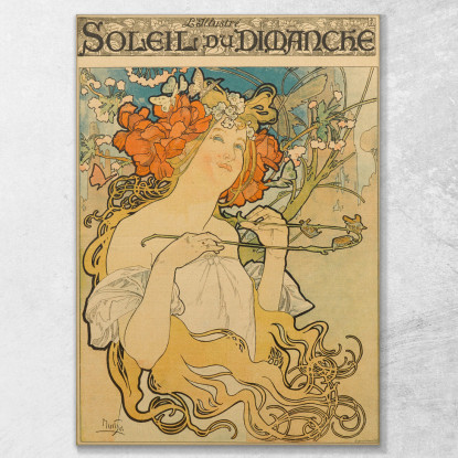Domenica Domenica Alphonse Mucha amu109 quadro stampato su tela