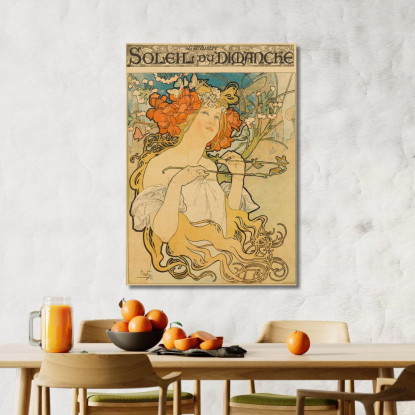 Domenica Domenica Alphonse Mucha amu109 quadro stampato su tela