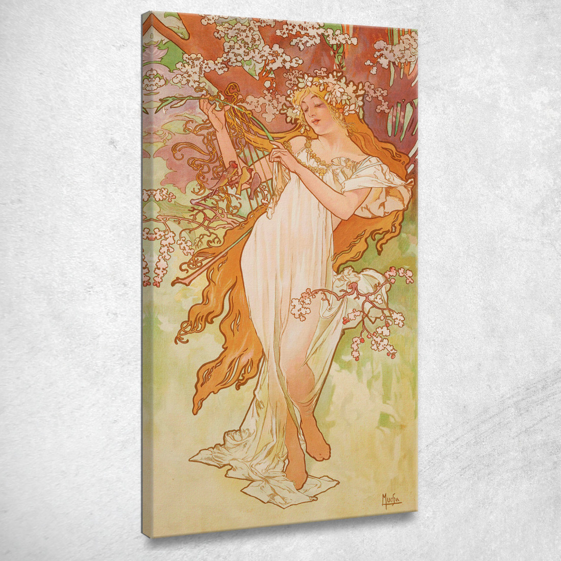 Stagione Dei Quattro Primaverili Alphonse Mucha amu110 quadro stampato su tela Stagione Dei Quattro Primaverili Alphonse Mucha amu110 quadro stampato su tela