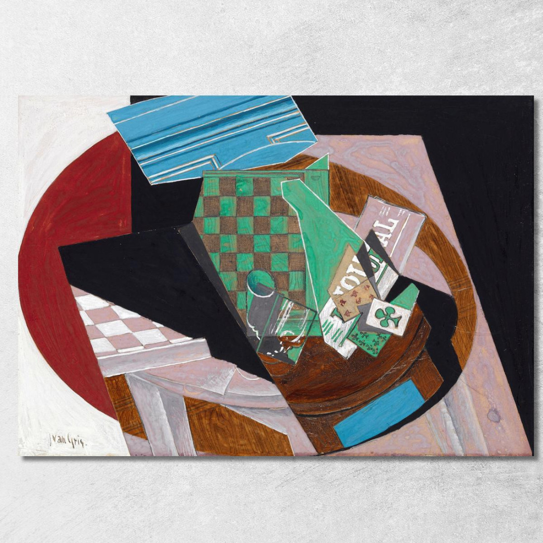 Scacchiera E Carte Da Gioco Juan Gris jgr15 quadro stampato su tela Scacchiera E Carte Da Gioco Juan Gris jgr15 quadro stampato su tela