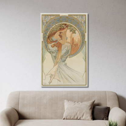 Le Arti 4 Alphonse Mucha amu116 quadro stampato su tela