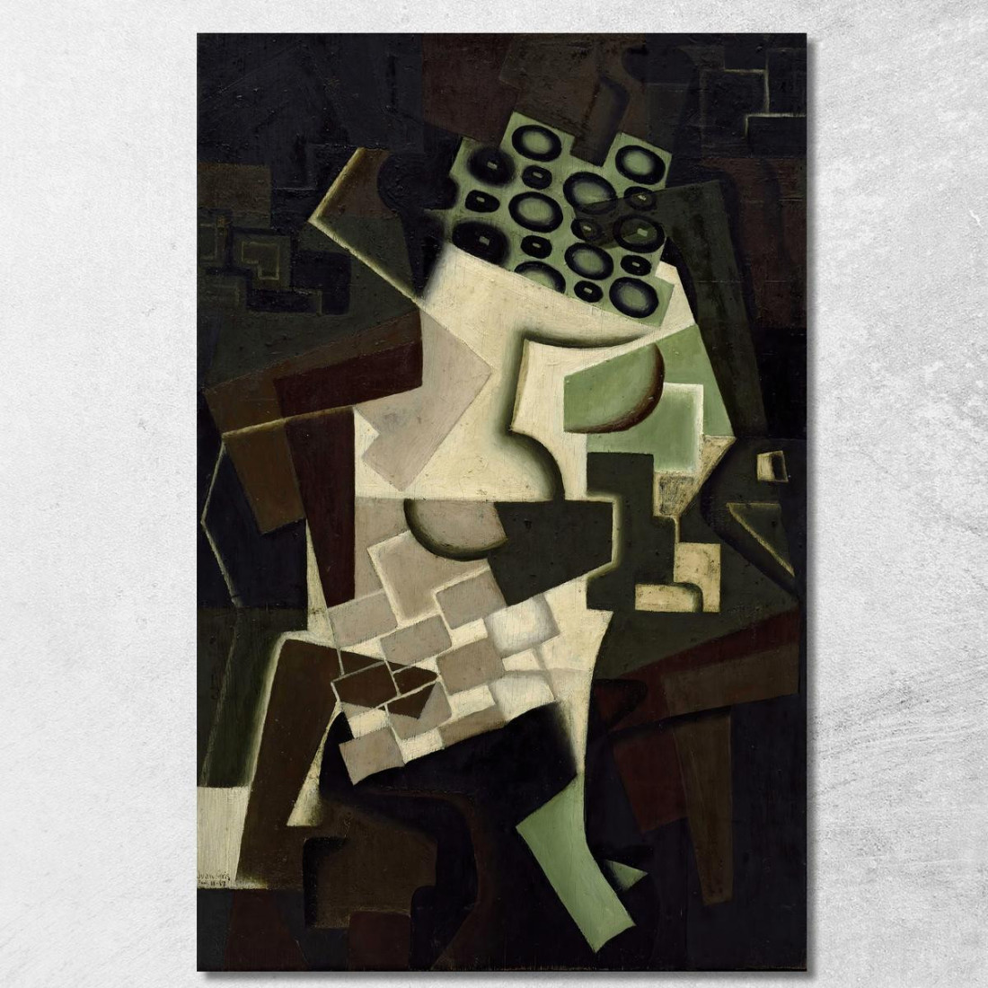 Piatto Di Frutta Su Una Tovaglia A Quadretti Juan Gris jgr19 quadro stampato su tela Piatto Di Frutta Su Una Tovaglia A Quadretti Juan Gris jgr19 quadro stampato su tela