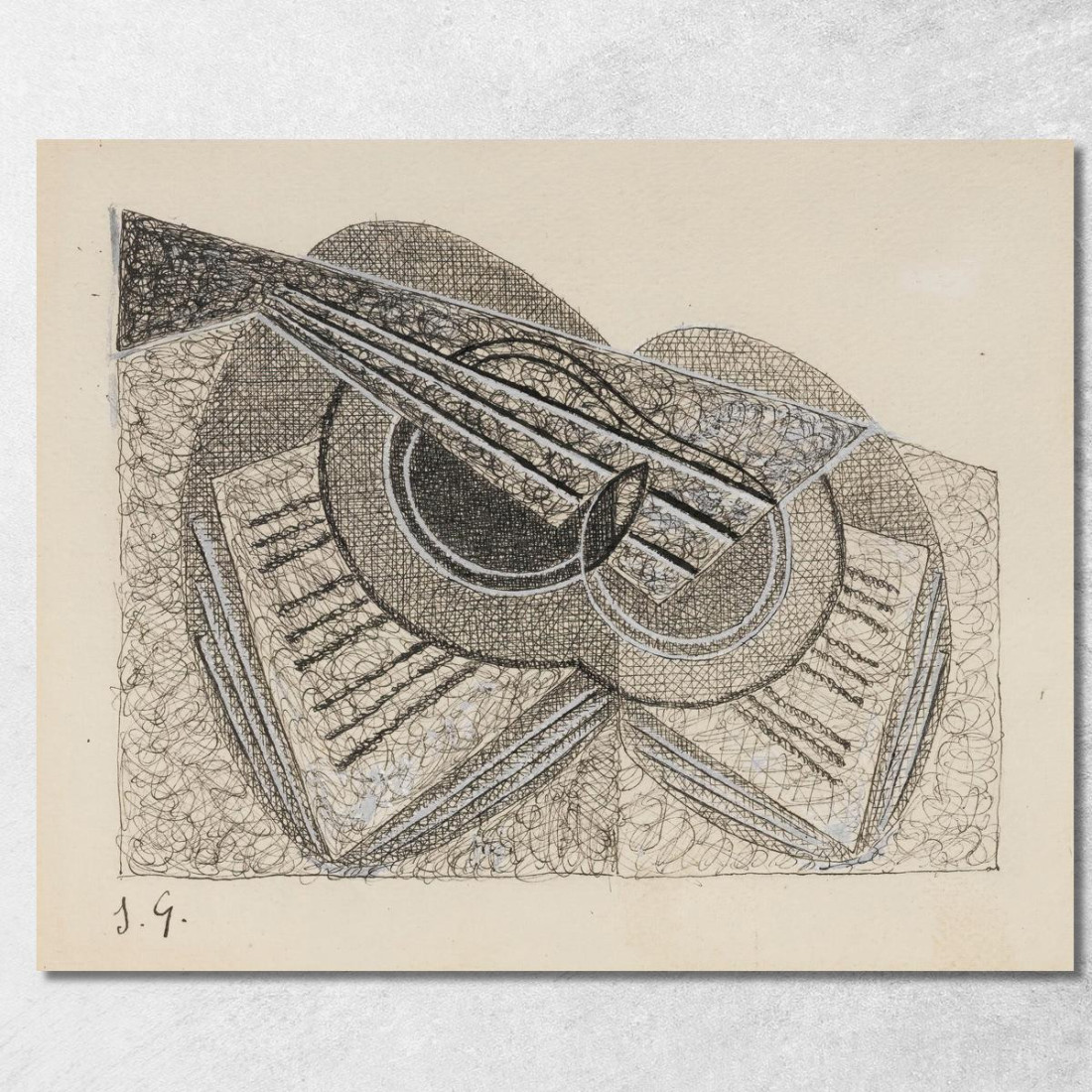 Natura Morta Con Chitarra E Un Libro Di Musica Juan Gris jgr55 quadro stampato su tela Natura Morta Con Chitarra E Un Libro Di Musica Juan Gris jgr55 quadro stampato su tela