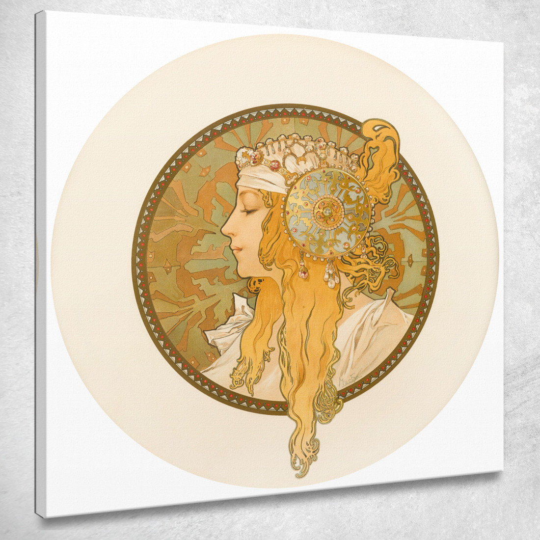 Teste Bizantine Bionde Alphonse Mucha amu123 quadro stampato su tela Teste Bizantine Bionde Alphonse Mucha amu123 quadro stampato su tela