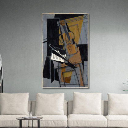Il Violino Juan Gris jgr73 quadro stampato su tela