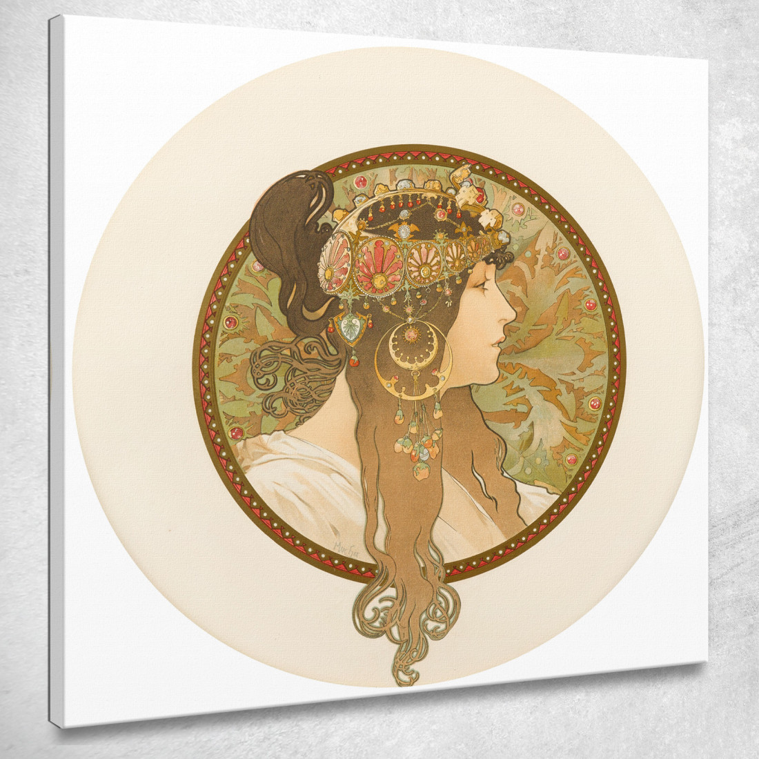 Teste Bizantine Castane Alphonse Mucha amu124 quadro stampato su tela Teste Bizantine Castane Alphonse Mucha amu124 quadro stampato su tela