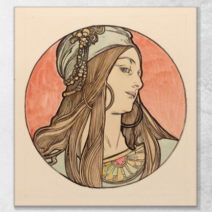 Vetrata Per La Facciata Della Boutique Fouquet 3 Alphonse Mucha amu129 quadro stampato su tela