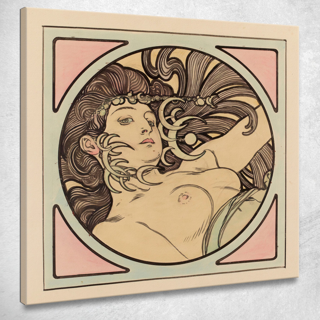 Vetrata Per La Facciata Della Boutique Fouquet 4 Alphonse Mucha amu130 quadro stampato su tela Vetrata Per La Facciata Della Boutique Fouquet 4 Alphonse Mucha amu130 quadro stampato su tela
