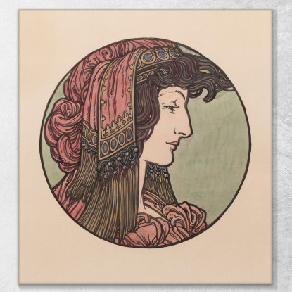 Vetrata Per La Facciata Della Boutique Fouquet 5 Alphonse Mucha amu131 quadro stampato su tela