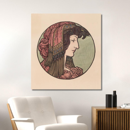 Vetrata Per La Facciata Della Boutique Fouquet 5 Alphonse Mucha amu131 quadro stampato su tela